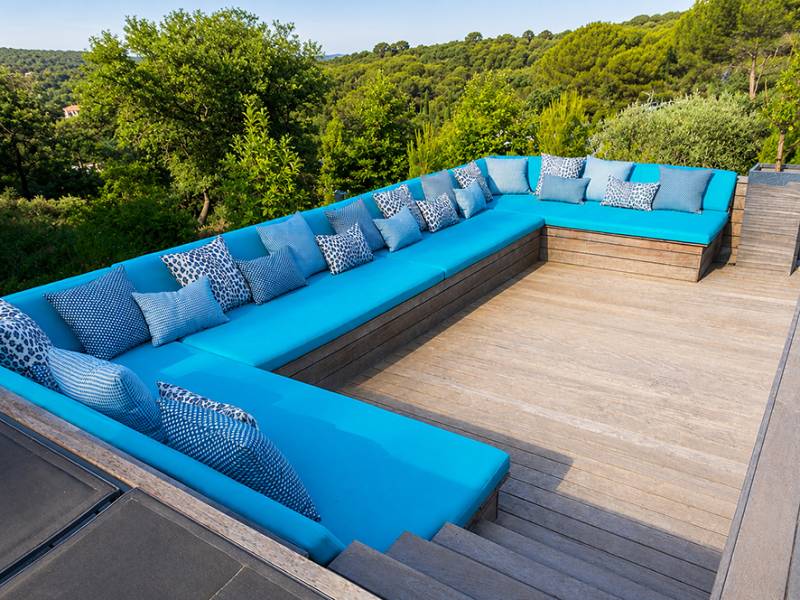 Ensemble banquette et coussins d extérieur